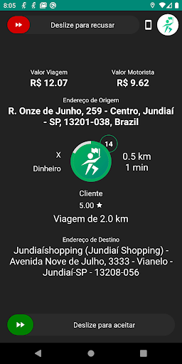 Android application Bandeirante Motorista screenshort