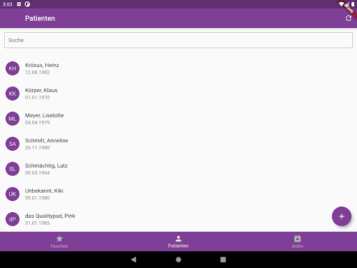 Android application Thea - Befund & Dokumentation screenshort