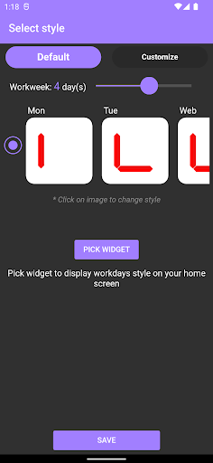 GrandWeek Widget Calendar App Screen 2