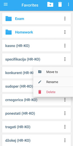 Korean-Croatian Dictionary Screen 2