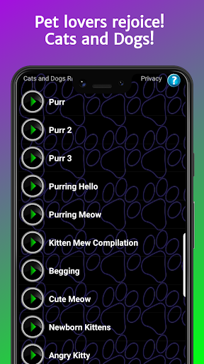 Android application Cats and Dogs Ringtones screenshort
