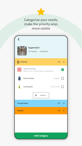 Shopping List Screen 3