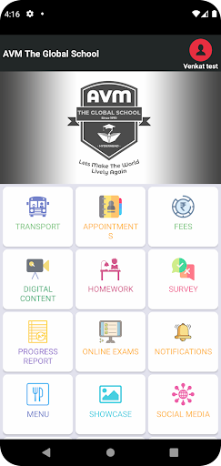 AVM The Global School App Screen 2