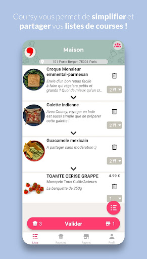 Coursy – Courses et recettes Screen 2