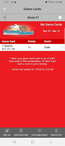 FootballMania Fundraisers Screen 2