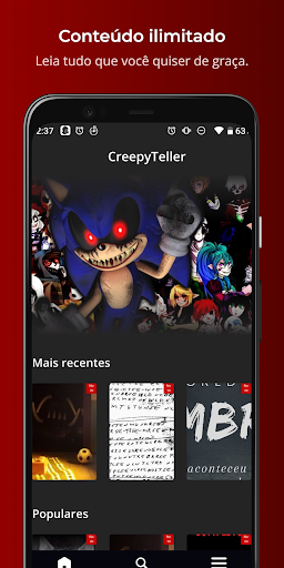 Android application CreepyTeller - Creepypastas screenshort