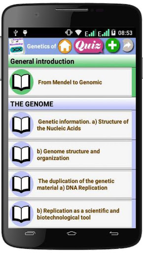 Android application Genetics of Microbiology Cours screenshort