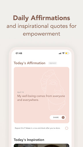 Screenshot of Goddess: Self Care, Wellbeing