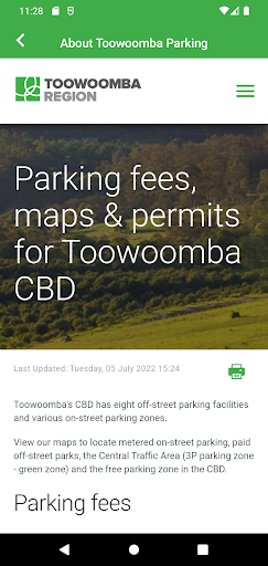 Android application Toowoomba Parking screenshort
