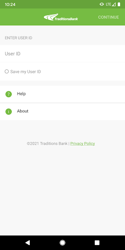 Android application Traditions Credit Card screenshort