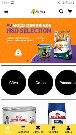 Android application Pet Shop Molecão screenshort