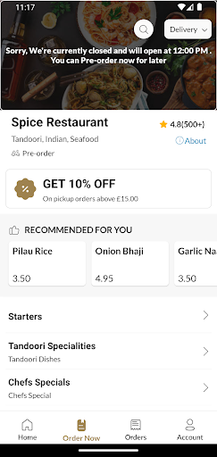 Spice Restaurant Screen 3