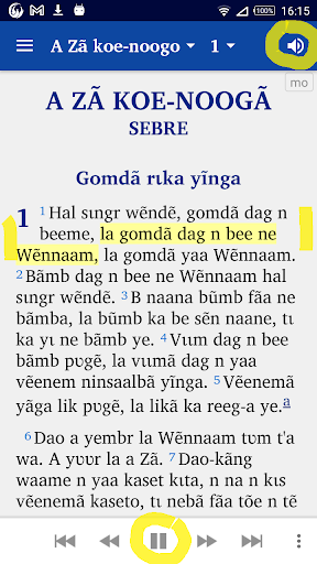 Android application Moore Bible français English screenshort