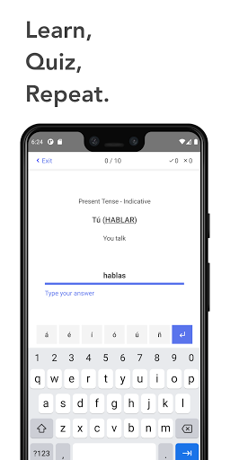 Android application Ella Verbs Spanish conjugation screenshort