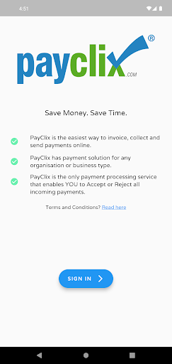 Android application PayClix Mobile screenshort