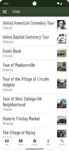 Screenshot of Cincinnati Sites & Stories