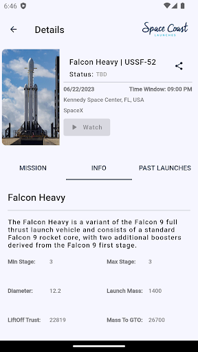 Space Coast Launches Screen 2