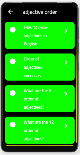 adjective order Screen 2