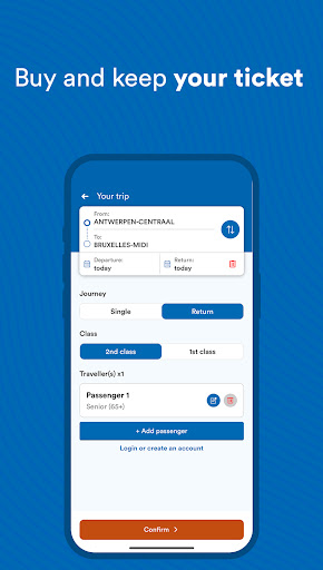 Screenshot of SNCB/NMBS: Timetable & tickets