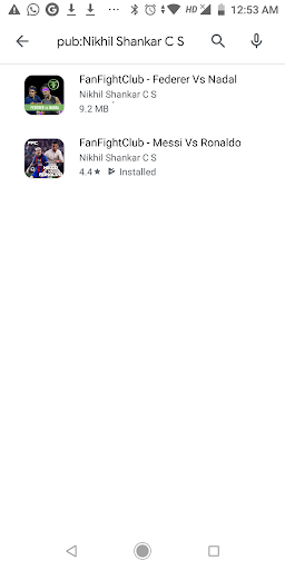 Android application FanFightClub - Neymar Vs Ronal screenshort