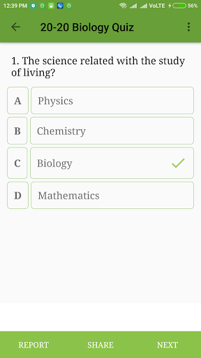 Biology Quizzes Screen 3