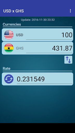 Android application US Dollar to Ghanaian Cedi screenshort