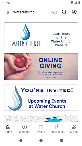 Android application Water Church screenshort