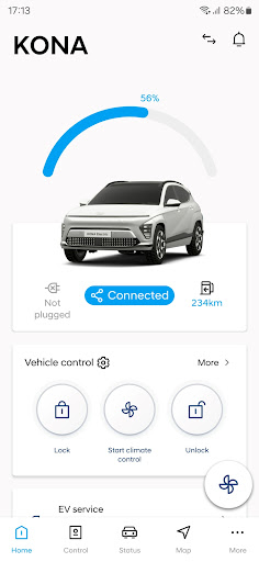 Android application Hyundai Bluelink screenshort