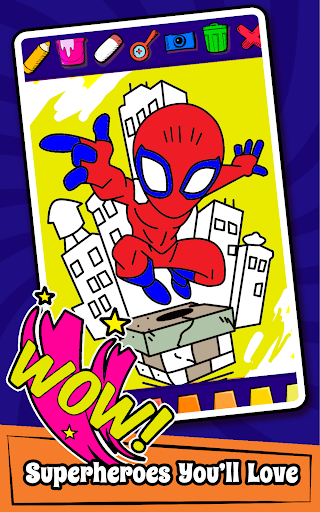 Superhero Coloring Book Game & Comics Drawing book screenshots 20