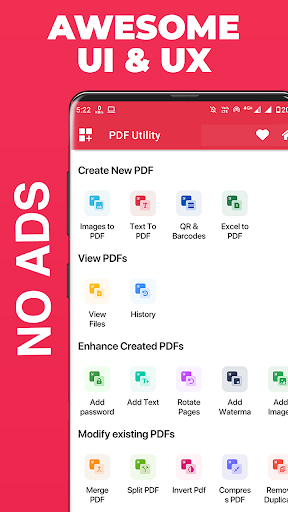 Android application PDF Utility Tools & Converter screenshort
