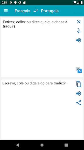 Android application French Portuguese Translator screenshort
