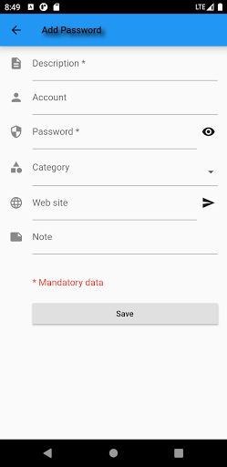 Password Memory (Offline) Screen 3