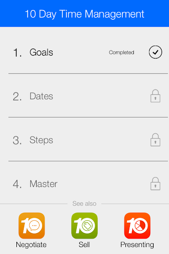 Android application 10 Day Time Management screenshort