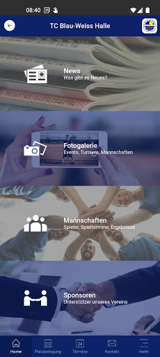 Android application TC Blau-Weiß Halle screenshort