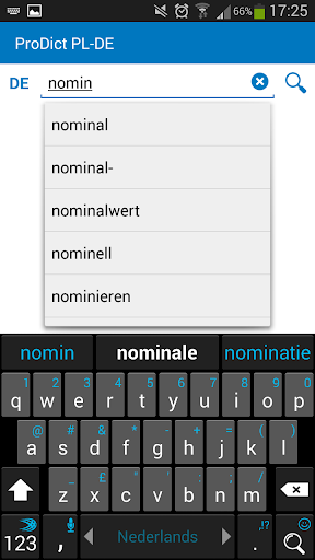 Android application Polish German dictionary screenshort
