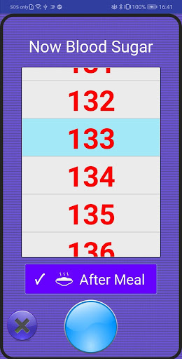 Blood Sugar Tracker (big font) Screen 2
