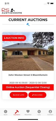 RS Auctioneers Screen 2