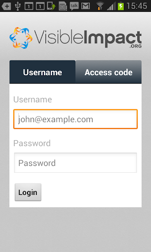 Android application VisibleImpact Data Collection screenshort