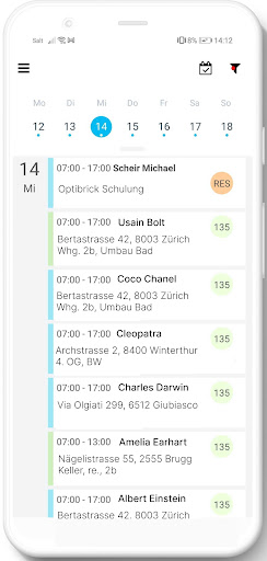 Android application OptiWorker SC screenshort