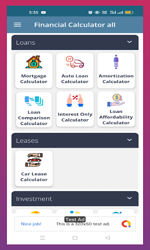 Android application Financial Calculator app screenshort