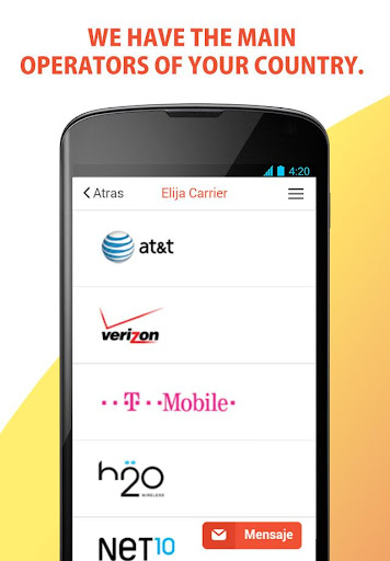 Recharge Telcel, Movistar and Screen 3
