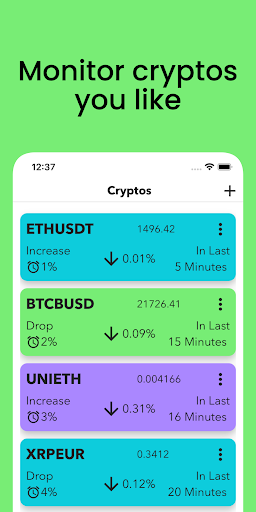 Crypto Price Notifier Screen 2