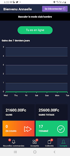 Android application Mfoodo - Livreur screenshort