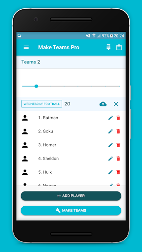 Android application Make Teams Pro screenshort