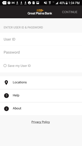 Android application Great Plains Bank screenshort
