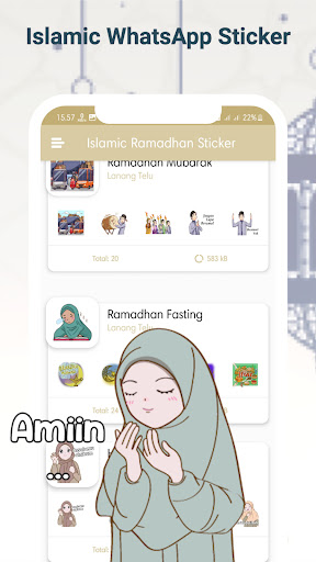 Android application WASticker - Islamic Stickers screenshort