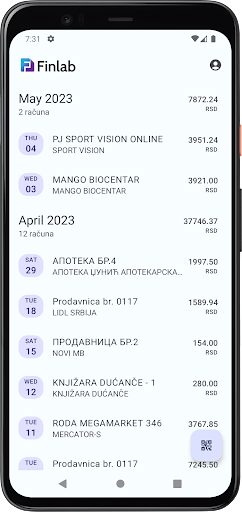 Android application Finlab Finansije screenshort