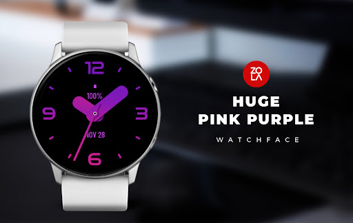 Android application Huge Pink Purple Watch Face screenshort
