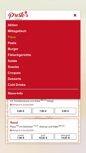 Prestos Pizza Lieferservice Screen 3