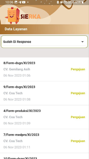 Android application Sierka screenshort